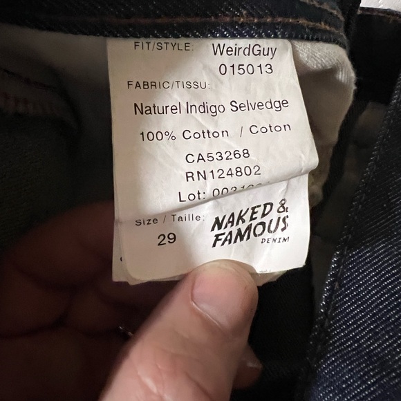 Naked and Famous selvage denim. Size 29, Weird guy fit. 1 soak and 1 wash. - Picture 6 of 7